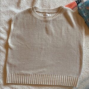 LOFT Women's Beige Crew Neck Sweater
